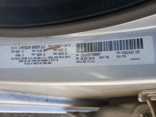Photo 10 from auction – 2012 DODGE AVENGER SX with VIN 1C3CDZCB4CN280097