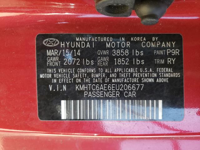 Photo 10 from auction – 2014 HYUNDAI VELOSTER T with VIN KMHTC6AE6EU206677