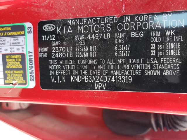 Photo 10 from auction – 2013 KIA SPORTAGE B with VIN KNDPB3A24D7413319
