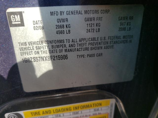 Photo 10 from auction – 2008 SATURN AURA XE with VIN 1G8ZS57NX8F215906