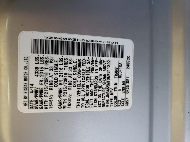Photo 10 from auction – 2014 NISSAN ROGUE SELE with VIN JN8AS5MT0EW611302