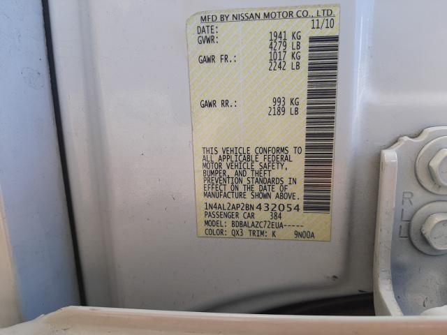 Photo 10 from auction – 2011 NISSAN ALTIMA BAS with VIN 1N4AL2AP2BN432054