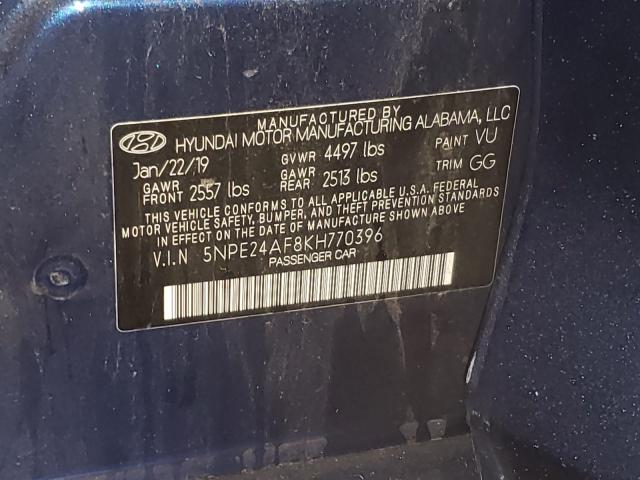 Photo 10 from auction – 2019 HYUNDAI SONATA SE with VIN 5NPE24AF8KH770396