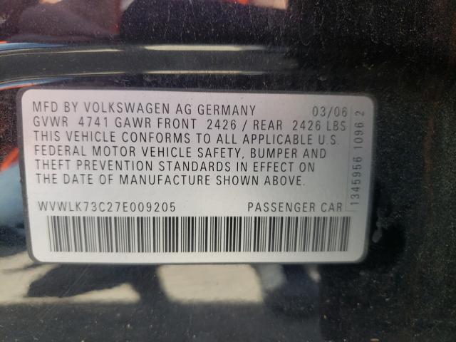Photo 10 from auction – 2007 VOLKSWAGEN PASSAT 2.0 with VIN WVWLK73C27E009205