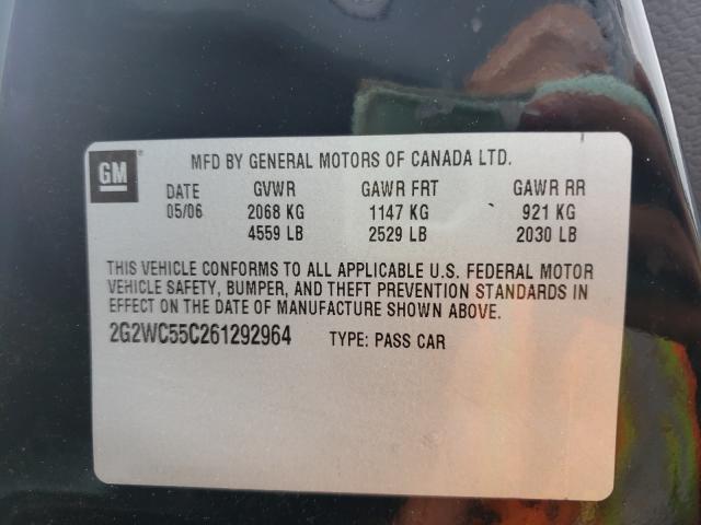 Photo 10 from auction – 2006 PONTIAC GRAND PRIX with VIN 2G2WC55C261292964
