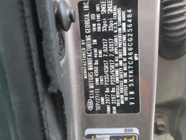Photo 10 from auction – 2012 KIA SORENTO BA with VIN 5XYKTCA66CG256484