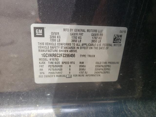 Photo 10 from auction – 2015 CHEVROLET SILVERADO with VIN 1GCVKREC2FZ296456