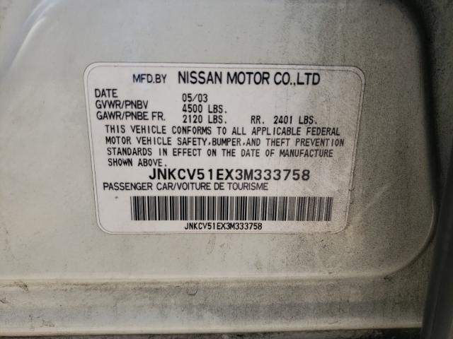 Photo 10 from auction – 2003 INFINITI G35 with VIN JNKCV51EX3M333758