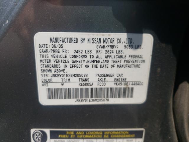 Photo 10 from auction – 2006 INFINITI M45 BASE with VIN JNKBY01E36M205078