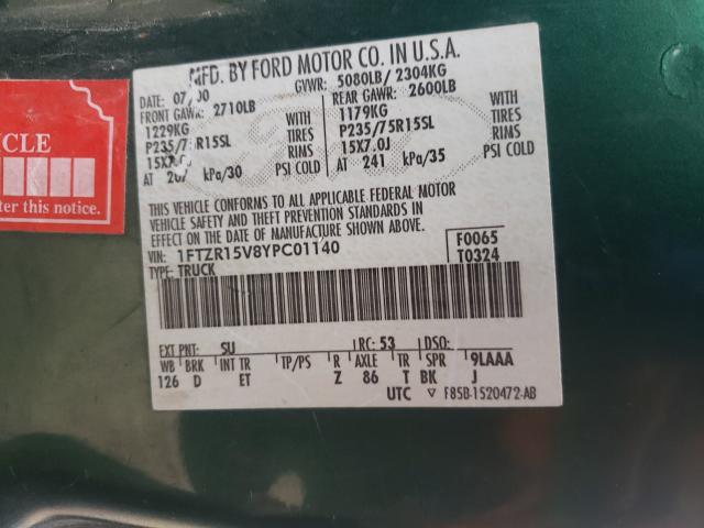 Photo 10 from auction – 2000 FORD RANGER SUP with VIN 1FTZR15V8YPC01140