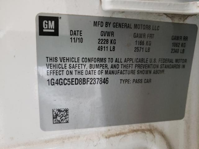 Photo 10 from auction – 2011 BUICK LACROSSE C with VIN 1G4GC5ED8BF237846