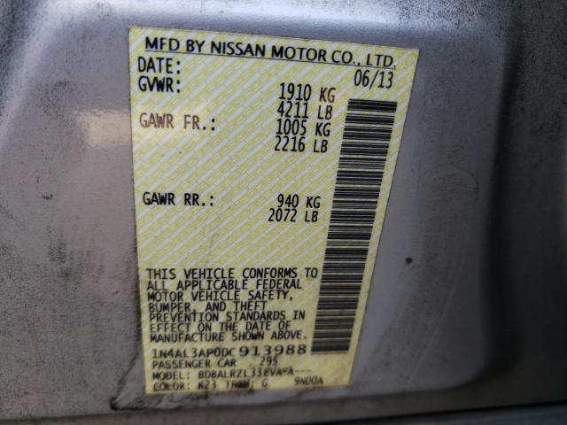 Photo 10 from auction – 2013 NISSAN ALTIMA 2.5 with VIN 1N4AL3AP0DC913988