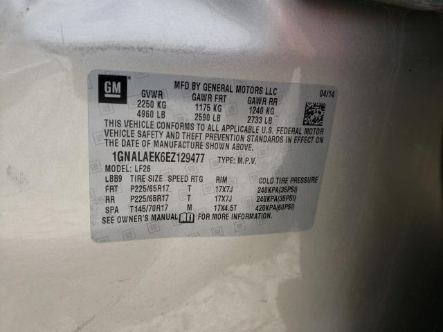 Photo 10 from auction – 2014 CHEVROLET EQUINOX LS with VIN 1GNALAEK6EZ129477