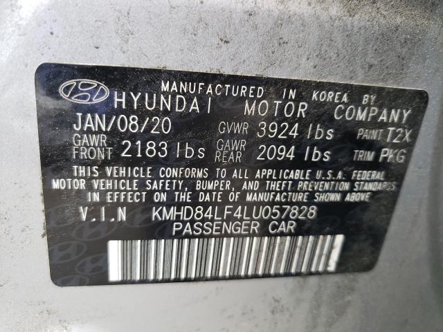 Photo 10 from auction – 2020 HYUNDAI ELANTRA SE with VIN KMHD84LF4LU057828
