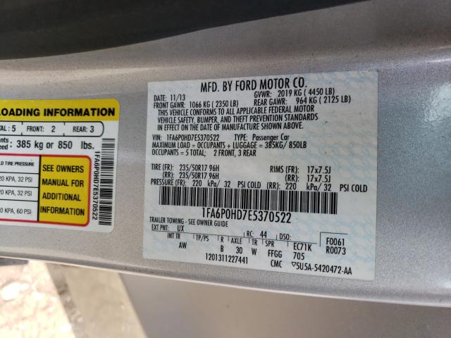 Photo 10 from auction – 2014 FORD FUSION SE with VIN 1FA6P0HD7E5370522
