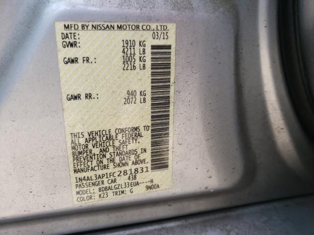 Photo 10 from auction – 2015 NISSAN ALTIMA 2.5 with VIN 1N4AL3AP1FC281831