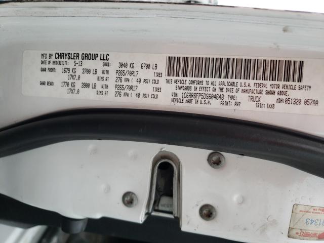 Photo 10 from auction – 2013 RAM 1500 ST with VIN 1C6RR6FP5DS604648