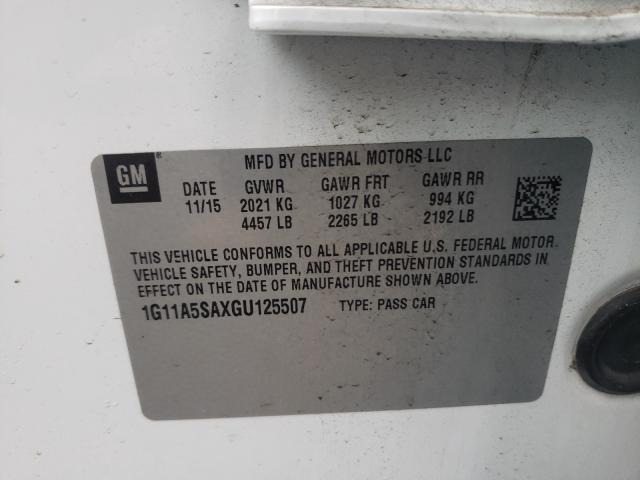 Photo 10 from auction – 2016 CHEVROLET MALIBU LIM with VIN 1G11A5SAXGU125507