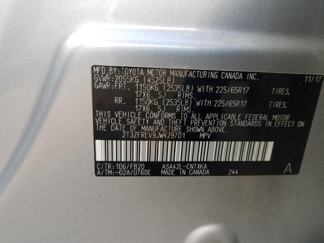Photo 10 from auction – 2018 TOYOTA RAV4 LE with VIN 2T3ZFREV9JW429701