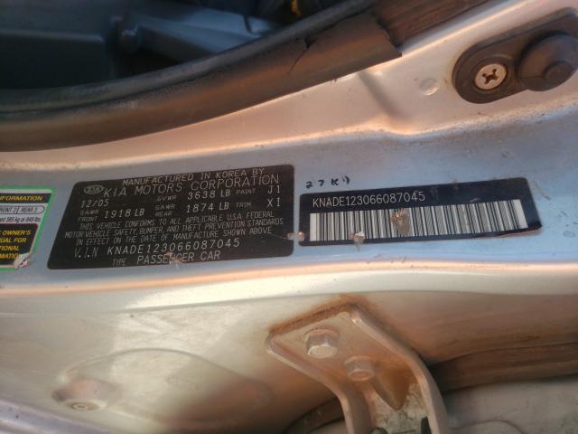 Photo 10 from auction – 2006 KIA RIO with VIN KNADE123066087045