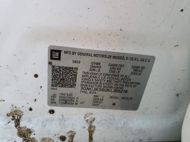 Photo 10 from auction – 2019 CHEVROLET TRAX LS with VIN 3GNCJKSB2KL365278