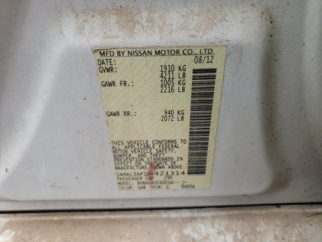 Photo 10 from auction – 2013 NISSAN ALTIMA 2.5 with VIN 1N4AL3AP1DN421314