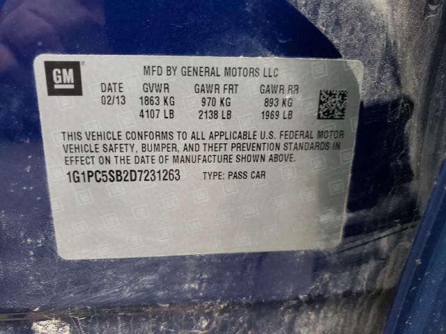 Photo 10 from auction – 2013 CHEVROLET CRUZE with VIN 1G1PC5SB2D7231263