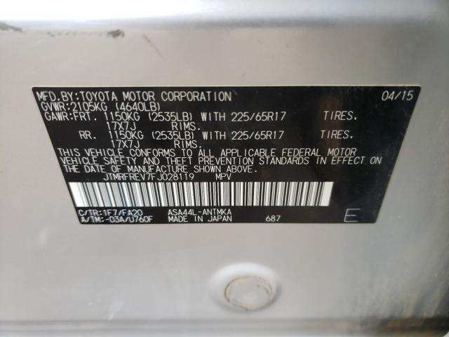 Photo 10 from auction – 2015 TOYOTA RAV4 XLE with VIN JTMRFREV7FJ028119