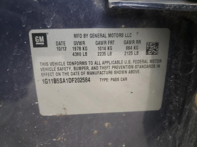 Photo 10 from auction – 2013 CHEVROLET MALIBU LS with VIN 1G11B5SA1DF202584