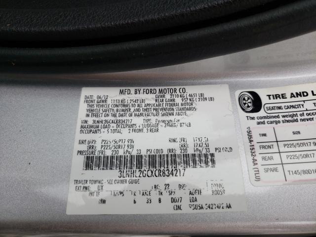 Photo 10 from auction – 2012 LINCOLN MKZ with VIN 3LNHL2GCXCR834217