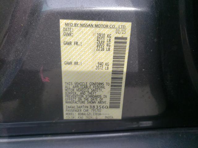 Photo 10 from auction – 2015 NISSAN ALTIMA 2.5 with VIN 1N4AL3AP7FN383560