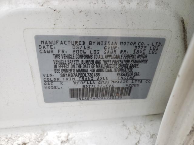 Photo 10 from auction – 2013 NISSAN SENTRA with VIN 3N1AB7AP2DL730135