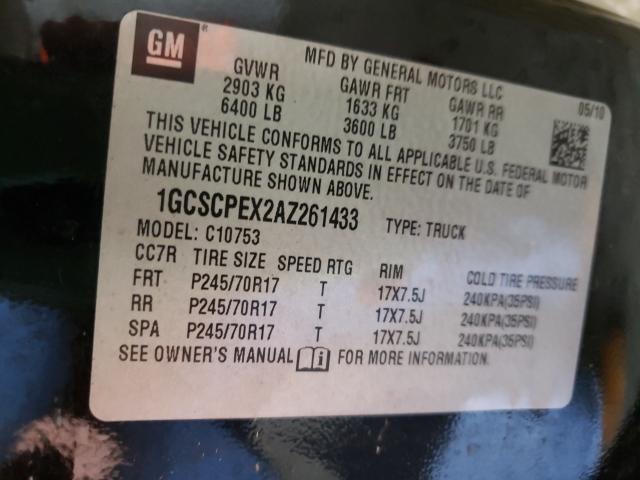 Photo 10 from auction – 2010 CHEVROLET SILVERADO with VIN 1GCSCPEX2AZ261433
