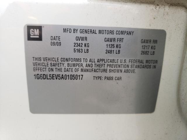 Photo 10 from auction – 2010 CADILLAC CTS PERFOR with VIN 1G6DL5EV5A0105017