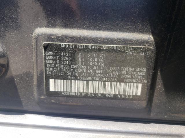 Photo 10 from auction – 2013 SUBARU LEGACY 2.5 with VIN 4S3BMBC68D3040758