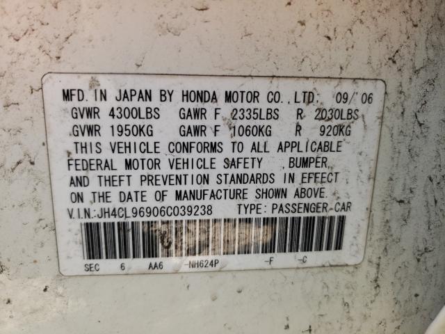 Photo 10 from auction – 2006 ACURA TSX with VIN JH4CL96906C039238