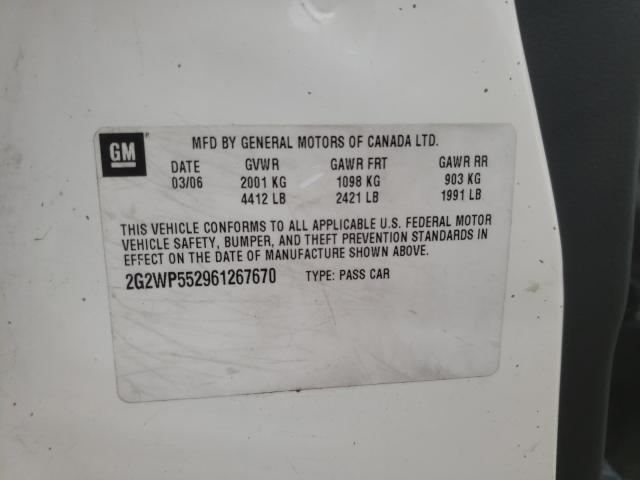 Photo 10 from auction – 2006 PONTIAC GRAND PRIX with VIN 2G2WP552961267670