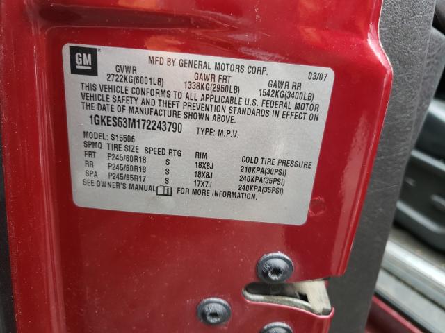 Photo 10 from auction – 2007 GMC ENVOY DENA with VIN 1GKES63M172243790