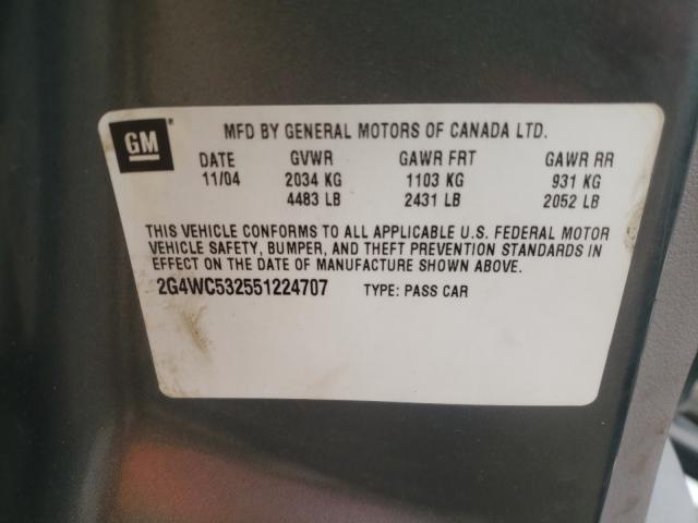 Photo 10 from auction – 2005 BUICK LACROSSE C with VIN 2G4WC532551224707
