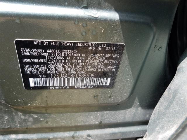 Photo 10 from auction – 2015 SUBARU FORESTER 2 with VIN JF2SJAAC8FG585996