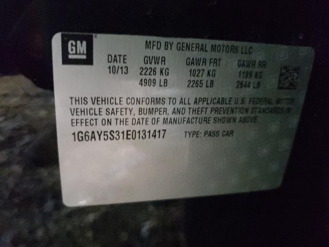 Photo 10 from auction – 2014 CADILLAC CTS PERFOR with VIN 1G6AY5S31E0131417