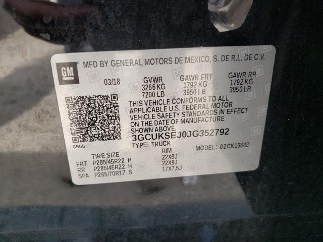 Photo 10 from auction – 2018 CHEVROLET SILVERADO with VIN 3GCUKSEJ0JG352792