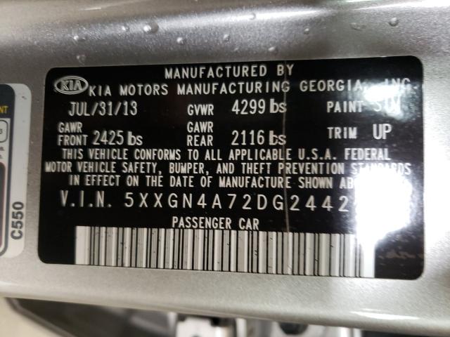 Photo 10 from auction – 2013 KIA OPTIMA EX with VIN 5XXGN4A72DG244210