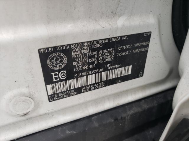 Photo 10 from auction – 2020 TOYOTA RAV4 LE with VIN 2T3B1RFVXLW095504