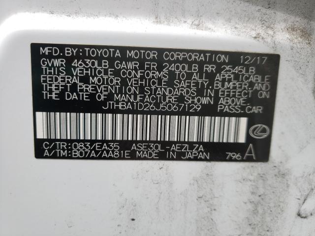 Photo 10 from auction – 2018 LEXUS IS 300 with VIN JTHBA1D26J5067129