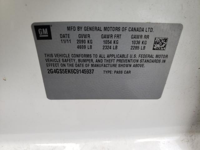 Photo 10 from auction – 2012 BUICK REGAL PREM with VIN 2G4GS5EK6C9145937