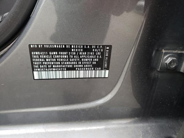 Photo 10 from auction – 2015 VOLKSWAGEN JETTA BASE with VIN 3VW2K7AJ5FM424716