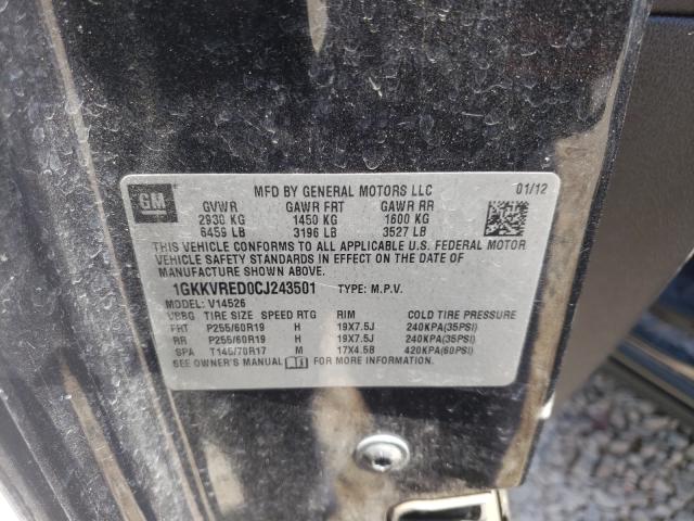 Photo 10 from auction – 2012 GMC ACADIA SLT with VIN 1GKKVRED0CJ243501