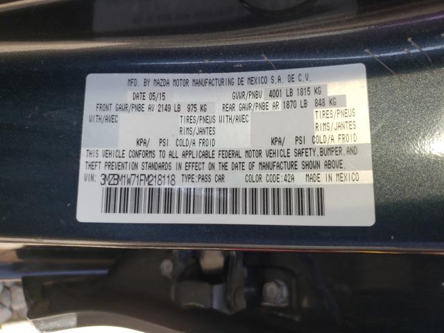 Photo 10 from auction – 2015 MAZDA 3 GRAND TO with VIN 3MZBM1W71FM218118