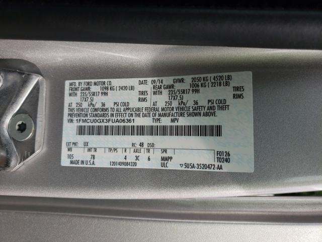 Photo 10 from auction – 2015 FORD ESCAPE SE with VIN 1FMCU0GX3FUA06361
